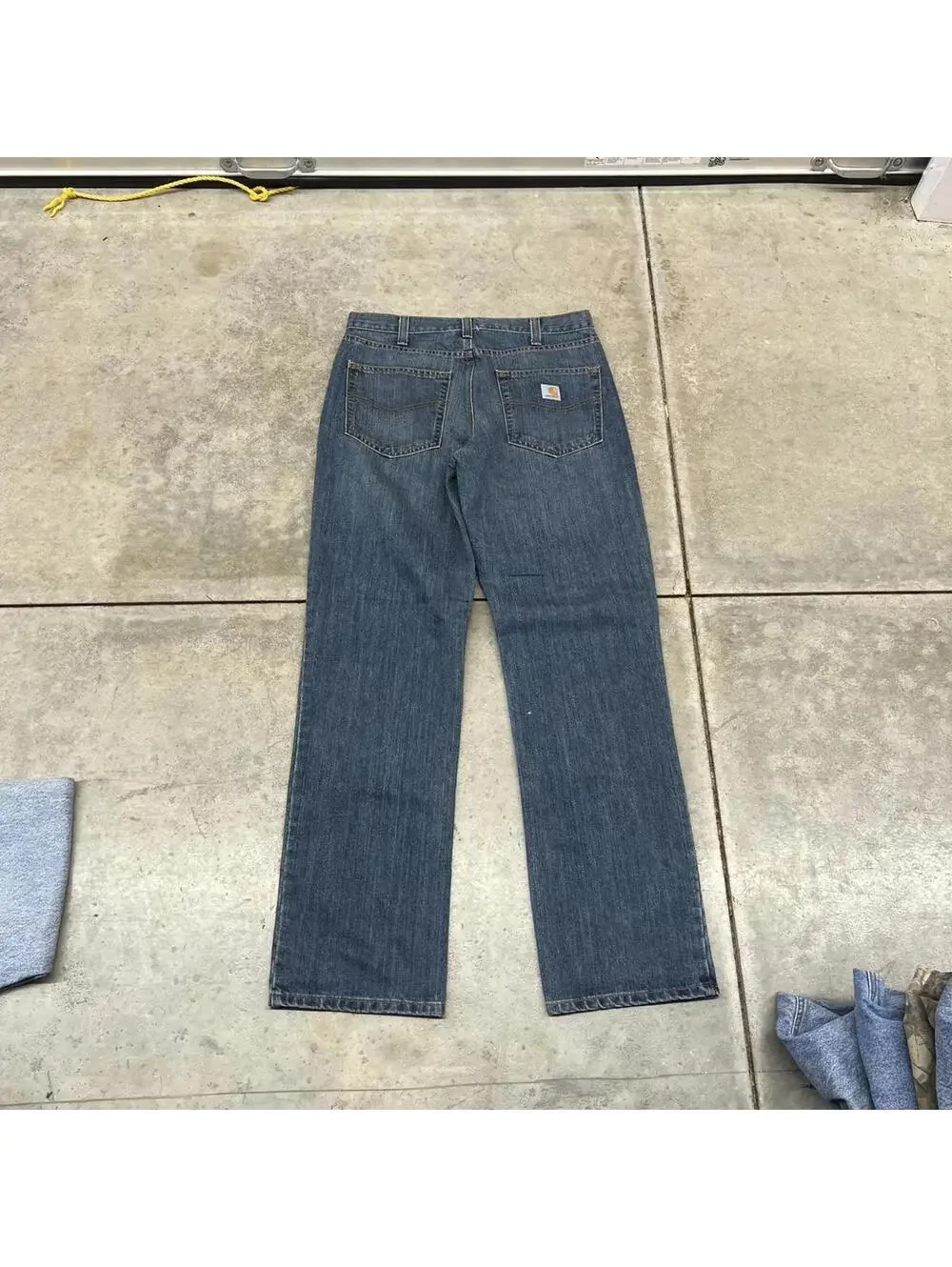 vintage carhartt faded blue relaxed baggy fit jeans size 36 x 32